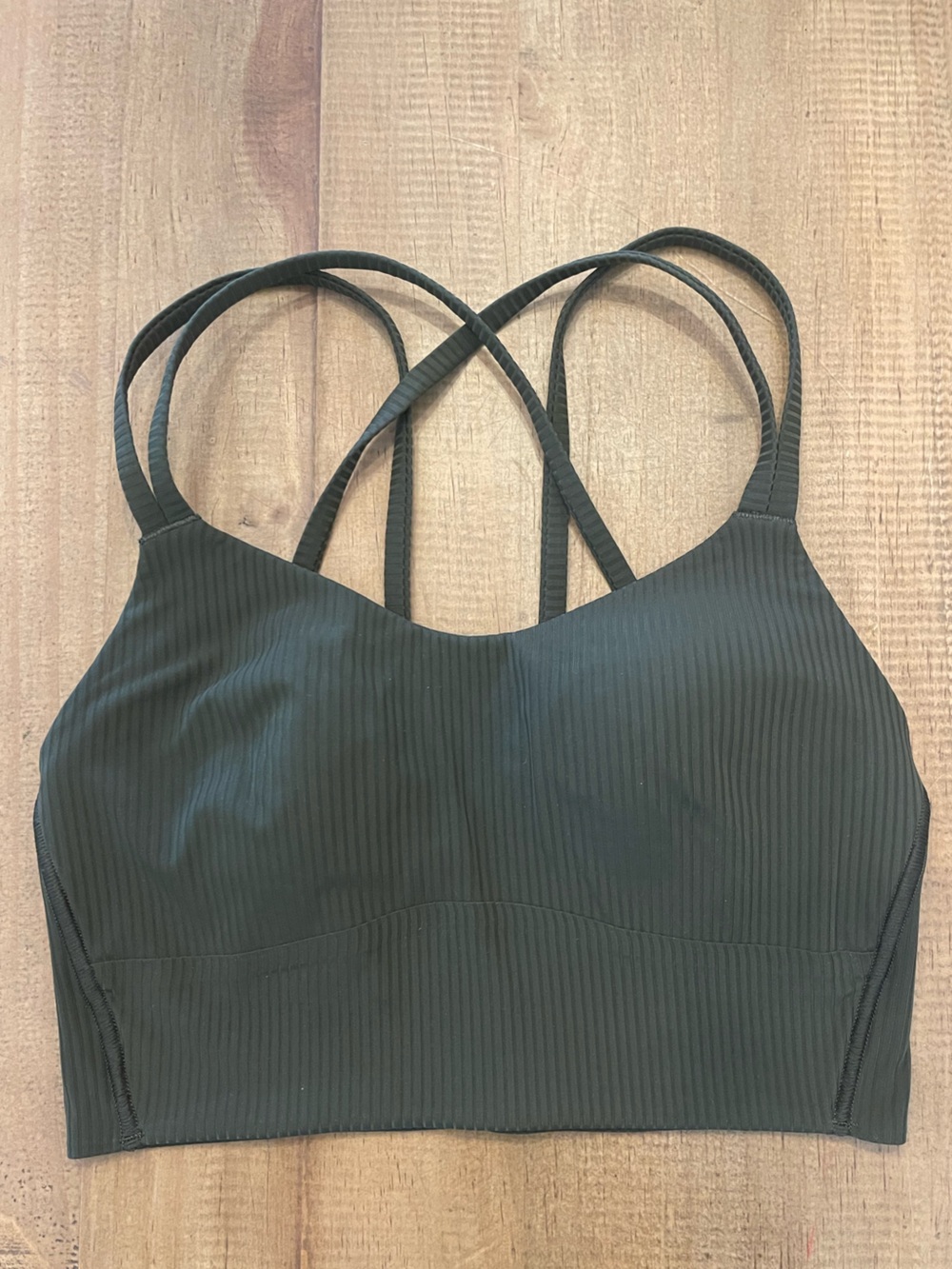 Lululemon Like a cloud ribbed Green sports bra